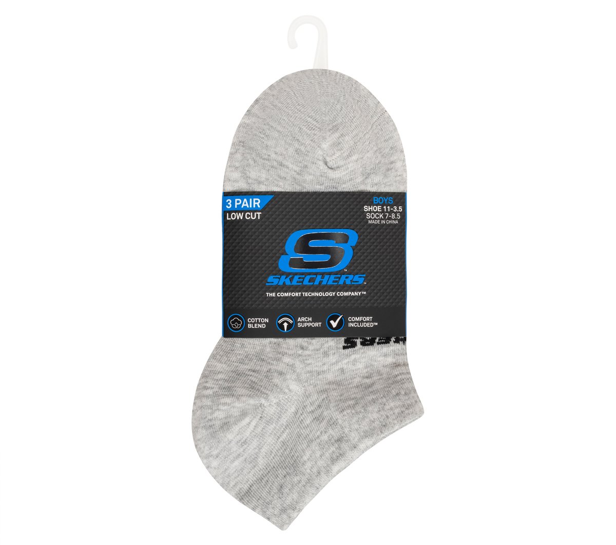 Skechers 3 Pack Boys' Low Cut Cotton Socks
