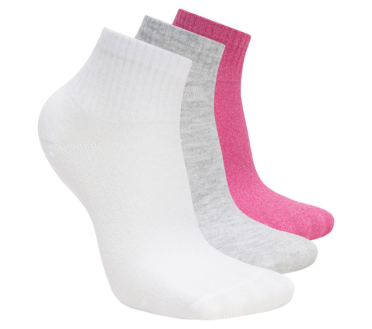Skechers 3 Pack Quarter Crew Socks